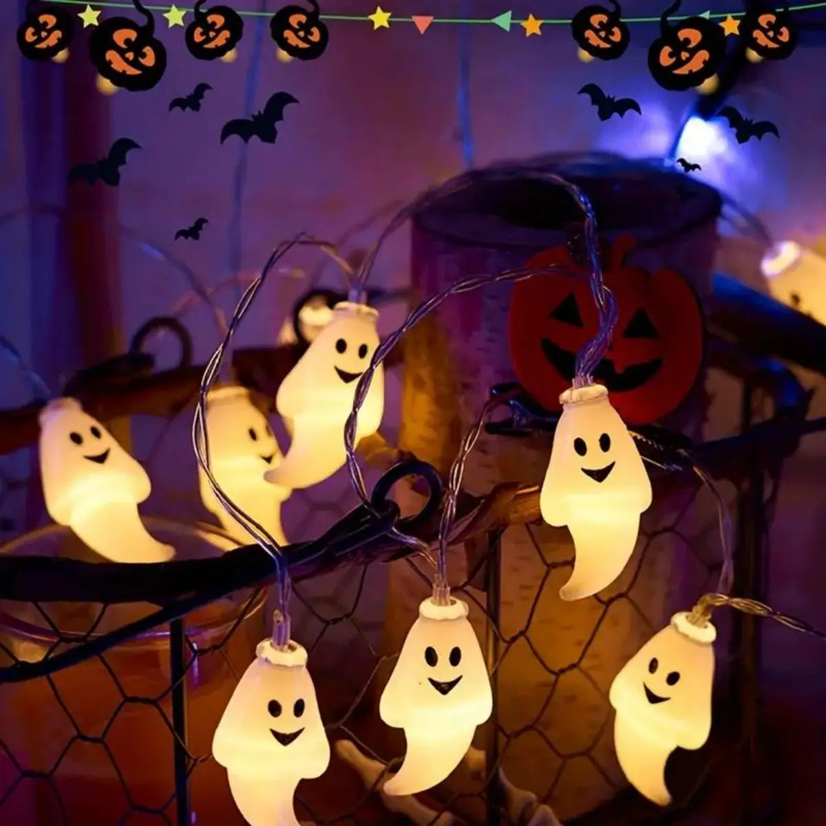 Boo Glow Ghost String Lights