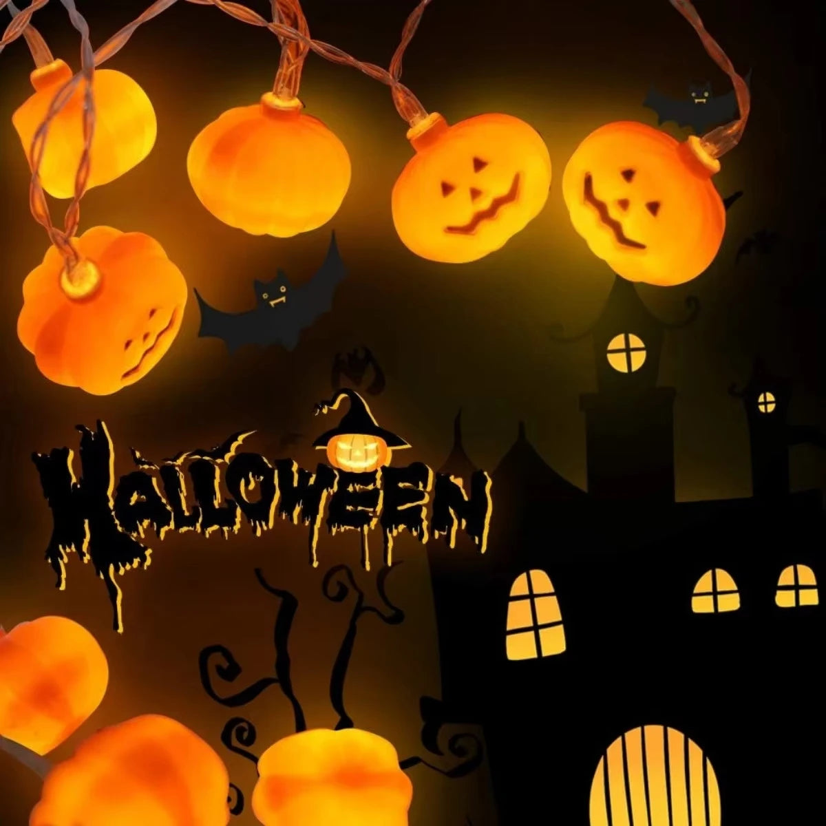 Jack-O-Glow Pumpkin String Lights