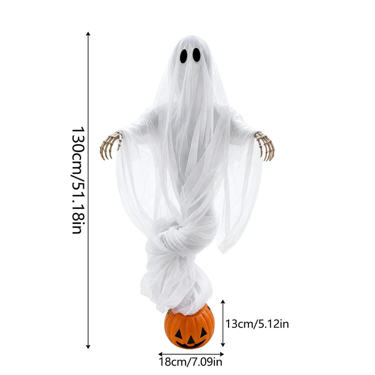 Glowing Ghost & Pumpkin Decor