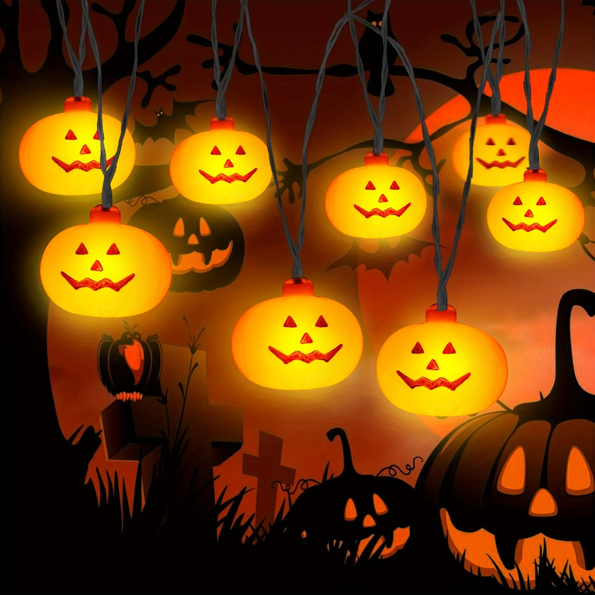 Jack-O-Glow Pumpkin String Lights