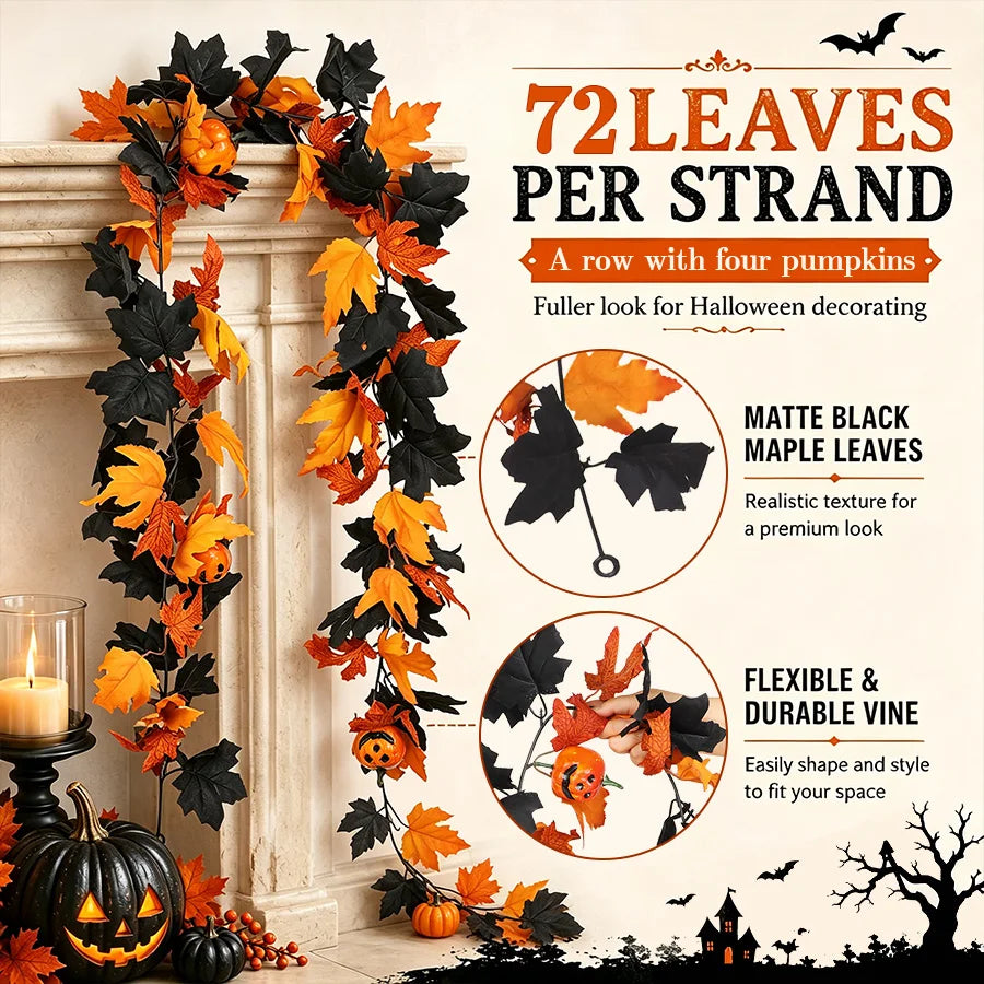 Halloween Leaf & Pumpkin Garland