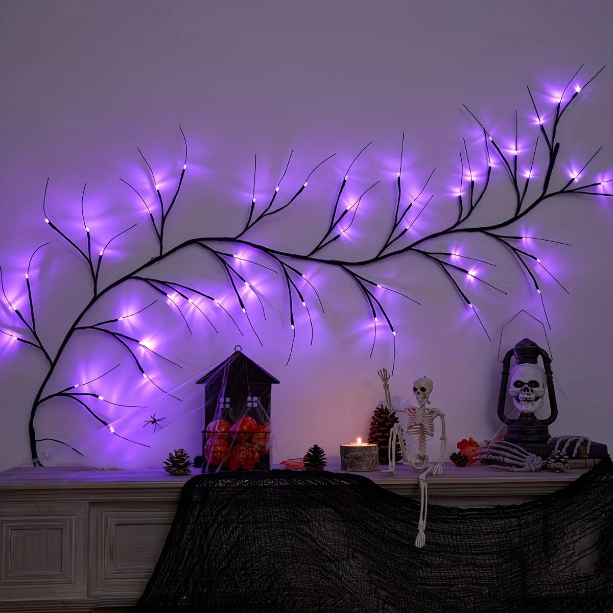 Purple Branch String Lights