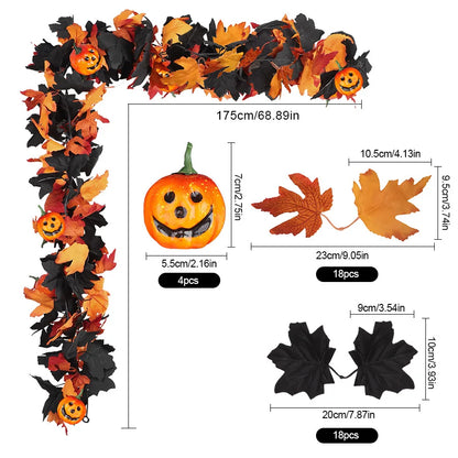 Halloween Leaf & Pumpkin Garland